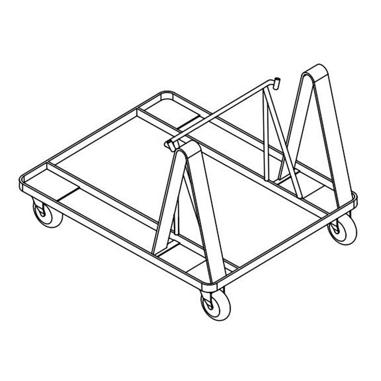Lorell Stacking Dolly for 4-Leg Stack Chairs - Steel - Black - For 10 Devices - 1 Each Lorell Stacking Dolly for 4-Leg Stack Chairs - Steel - Black - For 10 Devices - 1 Each
