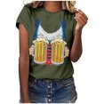 thumbnail image 1 of Pompotops Blouse Décontractée Mode Femme Imprimé Oktoberfest Col Rond T-Shirt Blouse Imprimée Tee Liquidation, 1 of 4