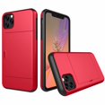 thumbnail image 1 of Étui iPhone11 ProMax Hybride Robuste à Dos Rigide avec Fente pour Carte de Crédit d'Identité, Porte-Cartes Portefeuille pour Apple iPhone11 ProMax - Rouge, 1 of 8