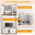 thumbnail image 5 of Litter Box Enclosure with Double Cage, Cat House,Hidden Litter Box Enclosure Furniture for 2 Cats, Wooden Enclosed Cat Litter Box Furniture,55”L x 17.7”W x 22.5”H,White, 5 of 8