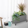 thumbnail image 3 of Rectangular Movable Saucer with Wheels,  Indoor Outdoor Synthetic Resin Plant Pallet, 3 of 4