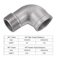 thumbnail image 4 of Unique Bargains Raccord de Tuyau à Coude Fileté 3/4 NPT Mâle vers Femelle en Acier Inoxydable 304, 4 of 5