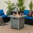 thumbnail image 4 of Costway 28" Patio Square Fire Pit Table 40,000 BTU Propane Gas Table with Lid & Lava Rocks, 4 of 10