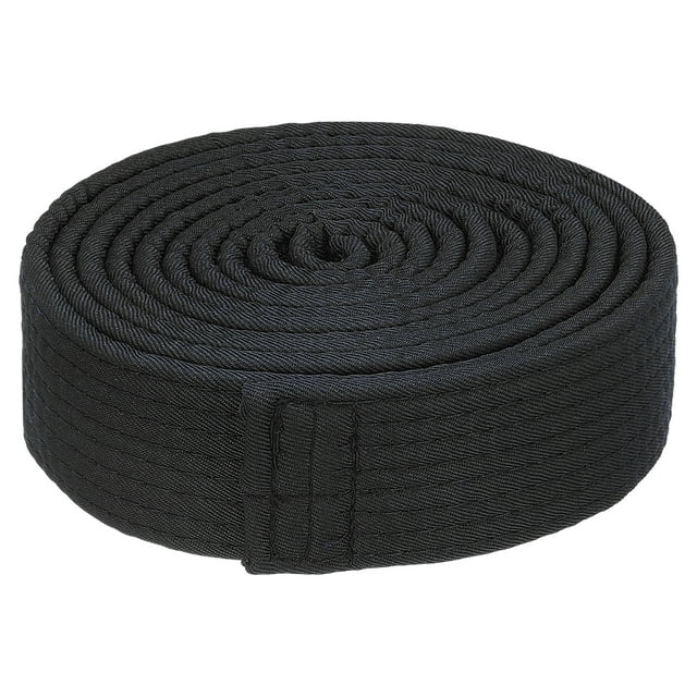 Uxcell Polyester Taekwondo Colored Ranking Belt For Practitioners Black 1.57"x8.5'
