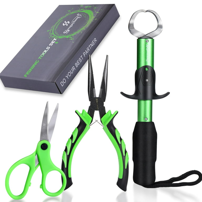 Sougayilang Fishing Pliers 4pcs Tools Combos with Steel Pliers Floating Lip  Grip Fillet Fishing Knife - Gift Box