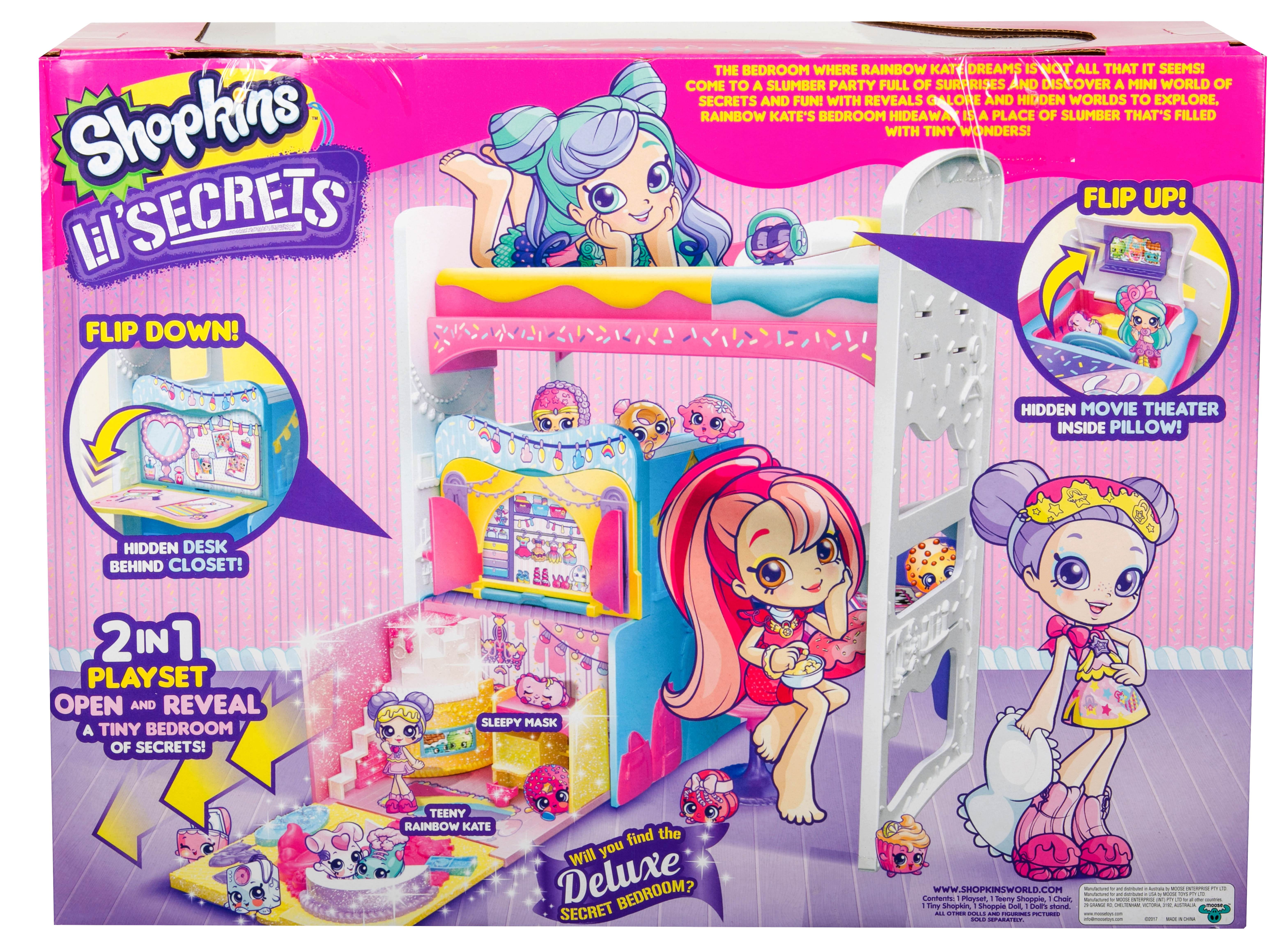 shopkins lil secrets rainbow kate's bedroom hideaway