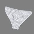 thumbnail image 3 of Iyufng Women Low Rise Satin Bikini Panties V-Shaped Floral Lace Trim Front Pleated Ruched Design Silky Soft Stretch Daily Elegant Women's Underwear, 3 of 5
