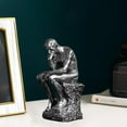 thumbnail image 6 of Modern The Thinker Sitting Man Statue Figurine Resin Sculpture Office Study Room Bookshelf Desktop Decoration -, 6 of 8
