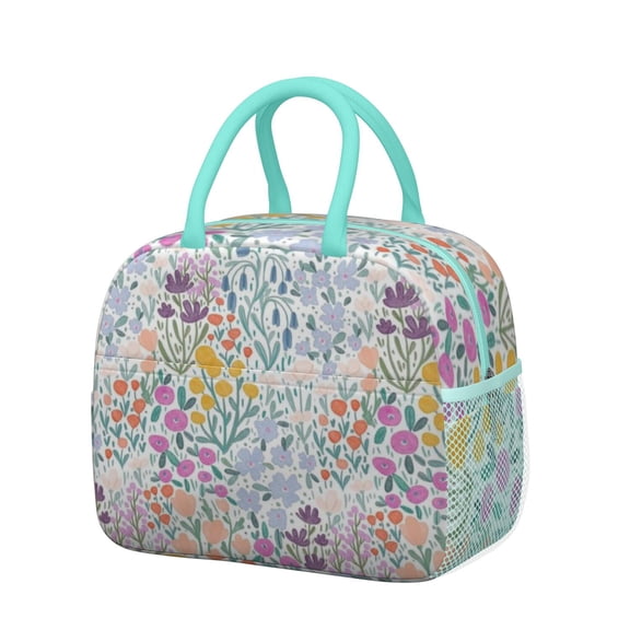 Womens Pioneer Flower Floral Print Pattern Lunch Box for Work,Insulated Lunch Bag for Women,Loncheras Para Mujer,Leakproof Adult Lunch Bag for Work,Beach,Travel,Picnic,Camping