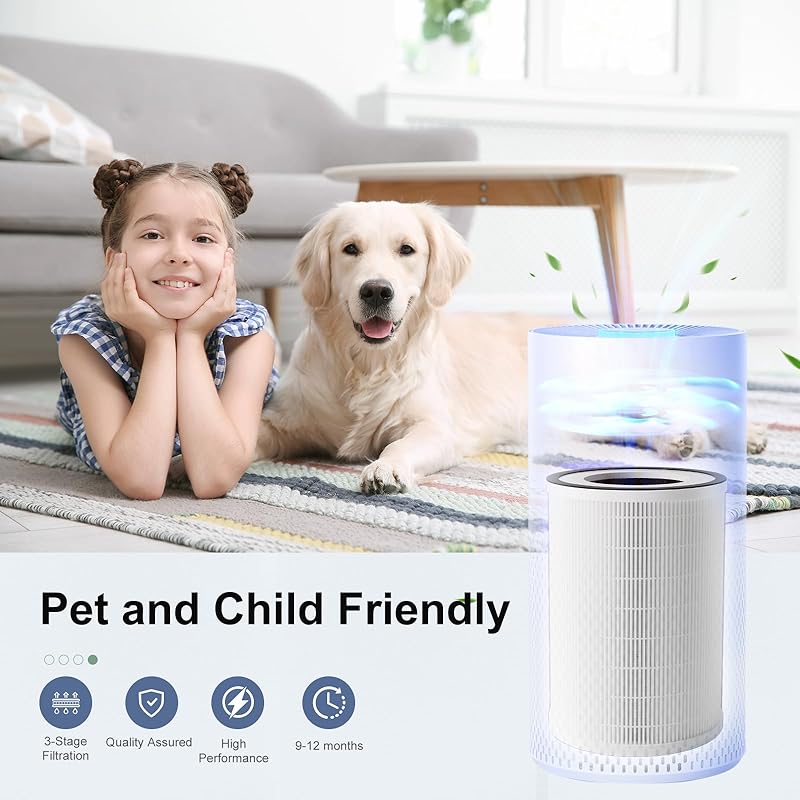 Luripid Kilo Air Purifier Filter Replacement, Compatible with Afloia KILO, KILOPLUS, KILOPRO, MIRO,MIRO PRO and MORENTO MR-Kilo, Kalo Air Purifier, 360 °   3-Stage Filtration, 2 Pack