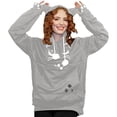 thumbnail image 1 of Gibobby Sudaderas con cremallera para mujer Sudaderas de otoño e invierno para mujer, suéter holgado de lana con capucha para mascotas, sudaderas con bolsa grande para perros y gatos （Gris， S), 1 of 5