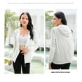 thumbnail image 2 of Women's Sun Protection Hoodie UPF 40+ Long Sleeve Coat Lightweight Breathable Running(White), 2 of 8