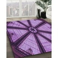 thumbnail image 3 of Ahgly Company Machine Washable Indoor Round Transitional Heliotrope Purple Area Rugs, 6' Round, 3 of 7