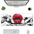 thumbnail image 2 of Japanese Black White Wave Red Sun Samurai Mouse Pad 31.5x11.8 in Desk Accessories Big Extended Non-Slip Rubber Base Mousepad with Stitched Edges Gaming Pc Desktop Large Mouse Pad, 2 of 6