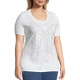 thumbnail image 5 of Just My Size Women's Plus Size Graphic Short Sleeve V-neck Tee, 5 of 5