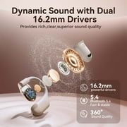 VEATOOL Wireless Earbuds Open Ear Headphone Sport, Bluetooth 5.4 Earbud, 50Hrs Earphone with Earhook, Noise Cancelling Mic,Light Weight Comfortable Fit,Suitable for Running,Workouts