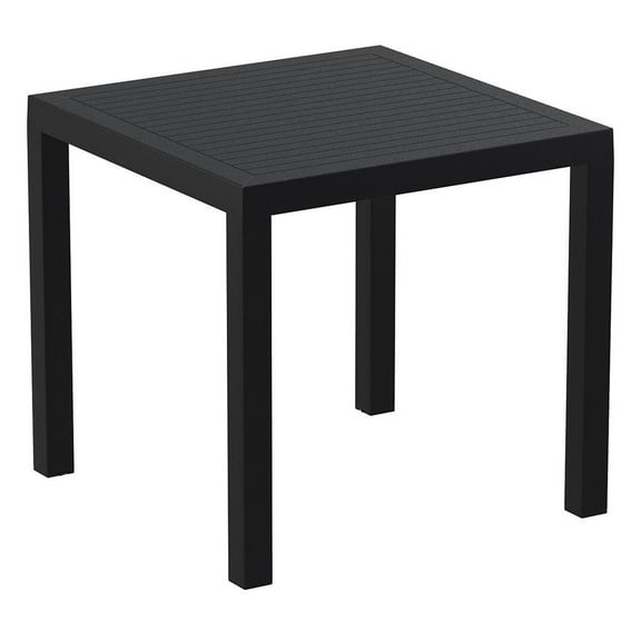 Compamia Ares 31" Square Resin Patio Dining Table in Black