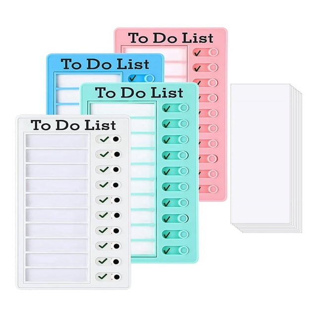 4 Pcs Tableau de Liste de Tâches Tableau Mémo Effaçable à Sec Tableau de Tâches Tableau de Liste RV avec 10 Papiers Effaçables à Sec