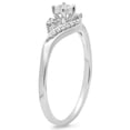 thumbnail image 2 of Dazzlingrock Collection 0.20 Carat (ctw) 10K Round Diamond Ladies Twisted Promise Engagement Ring 1/5 CT, White Gold, Size 9.5, 2 of 4