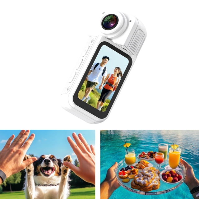1.47 Pulgadas 2.7k 180 Cámara De Acción, Grabación De POV De 2.7k, De Montaje Magnético. Efecto De Palo Selfie Invisible, Cámara De Vlogging Portátil Compacto Y Ligero Para