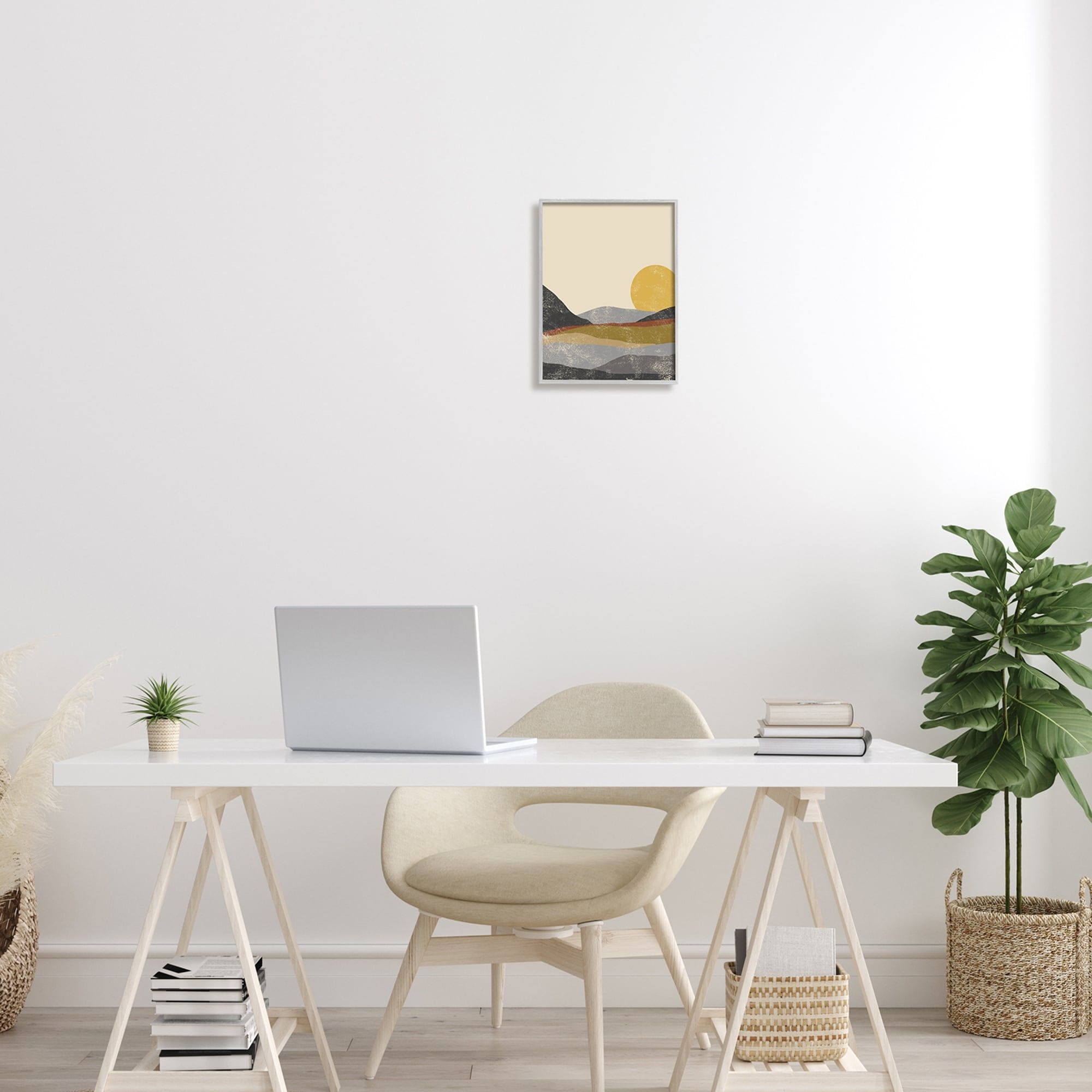 Stupell Industries Sunrise Cliffs Modern Blocked Landscape Grunge Pattern,11 x 14, Design by Sn Ball