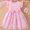 Pink#1, variant on Fesfesfes Girl's Punctuate Mesh Fly Sleeve Dress Tie Detail Short Sleeve Round Neck Party Dress,Fashion Printed Summer Outfit,Cute Princess Style Holiday Wear(Pink,4-5 Years)