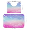 thumbnail image 4 of Rainbow Unicorn Bathroom Rugs, 2 Pieces Bath Rug Mat U Shaped Toilet Rugs, Soft Absorbent Bath Rugs, Machine Washable, Non-Slip Bath Mats For Tub, Shower And Bath Room, 4 of 6