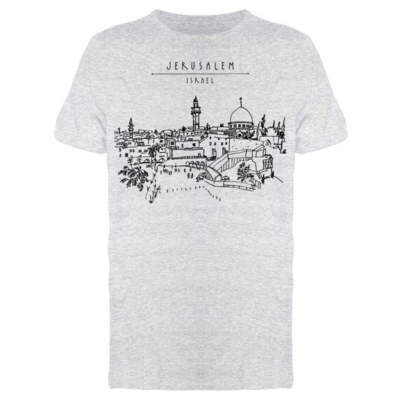 Jerusalem Israel Sketch Tee Men's -Image by Shutterstock