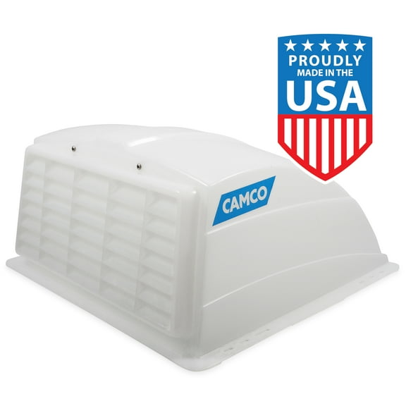 Camco Roof Vent Cover - Built-in Screen - White, Resin (40433)