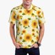 thumbnail image 1 of Fotbe European-style Pattern Sunflower Camiseta Polo de Golf para Hombre con Estampado – Camisa Deportiva Transpirable con Cuello Abotonado-Small, 1 of 6