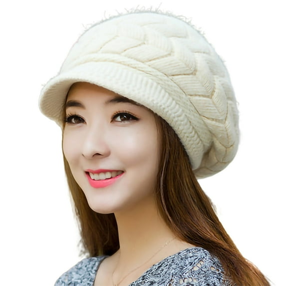 UDIYO Women Hat Solid Color Arrow Pattern Autumn Winter Short Brim Dome Hat for Outdoor