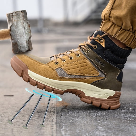 Vantalaria High-Top Steel Toe Work Boot Anti-Impact Puncture Proof Safety Shoes for Men Women Protective Indestructible Construction Work Boots