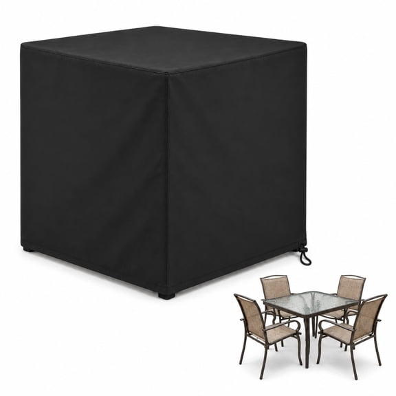 Lingsida Outdoor Table Cover, 35.4" Square Patio Furniture Covers, Waterproof Outdoor Bistro High Top Table Cover, Black