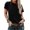 🔥 Black, variant on Sentmoon Women's Summer Clothes Womens Blouses Summer Short Sleeve Crew Neck Solid Color Regular Fit Women's Tops Casual Stylish for Travel and Holiday Green L