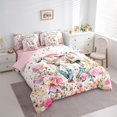 thumbnail image 3 of jejeloiu Farm Animal Horse Twin Bedding Sets 7-Piece,Colorful Flower Bedding Comforter Set,Graffiti Rainbow Sheet Sets For Girls,Super Cozy Room Decor Reversible, 3 of 8