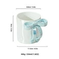 thumbnail image 2 of Dienrx Blue Ceramic Coffee Cup with Bow Handle - 12Oz Charming Ribbon Mug | Dishwasher-Safe, Elegant Design for Home, Office, Coffee Lovers, Aesthetic Users, Holiday Gifts, 2 of 3