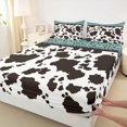 thumbnail image 4 of Homewish Boho Farm Cow Print Bed Sheets,Rustic Paisley Full Size Sheets,Teal,4-Piece,1 Flat Sheet, 1 Fitted Sheet and 2 Pillowcases, 4 of 6