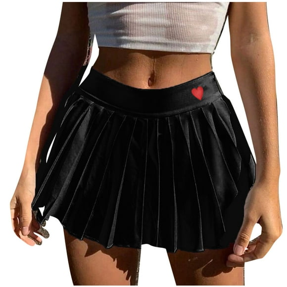 EQWLJWE Womens Dresses Dresss For Women 2023 Women's Sexy Cute Pattern Skirt Thin Sexy Short Side Zipper Pleated Skirt