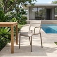 thumbnail image 3 of Taupe Stackable Dining Chairs Set with Padded Seat and Modern Design, 2-Piece, 3 of 6