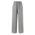 thumbnail image 4 of RUTAYY Women's Pants High Waisted Drawstring Elastic Comfy Straight Wide Leg Long Pants with Pockets Chic Holiday Trousers, 4 of 5
