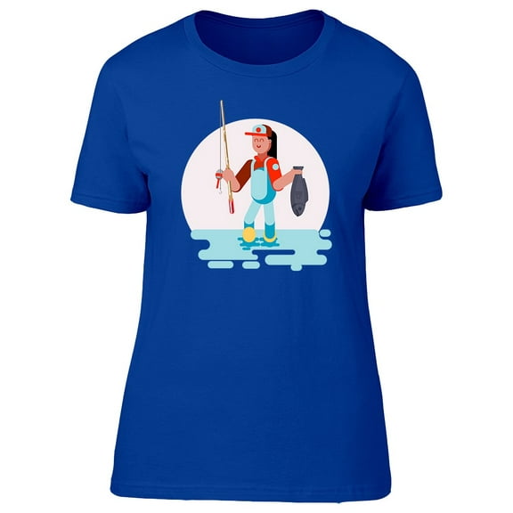 Fisherwoman Caught Fish Tee Women's -Image by Shutterstock
