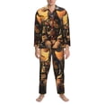 thumbnail image 3 of Lsque Flower Field Poodle Pattern Long Sleeve Pajama Set for Men - Soft 2-Piece Sleepwear and Loungewear Set with Pockets, Comfy Nightwear-XX-Large, 3 of 7