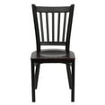 thumbnail image 6 of Flash Furniture HERCULES Series Black Vertical Back Metal Restaurant Chair - Mahogany Wood Seat, 6 of 7