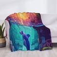thumbnail image 3 of Fotbe Hawaiian Island Dolphin Manta de Franela con Estampado, Manta Ultrasuave para Cama, Sofá, Auto, Hipoalergénica y Antibolitas-80"x60", 3 of 6