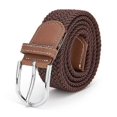 thumbnail image 1 of Cinturón trenzado de tela elástica, cinturón tejido elástico duradero para hombres/mujeres unisex/café Jun, 1 of 3