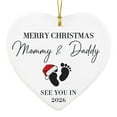 thumbnail image 2 of WUJDF 2026 Christmas Decorations for Expectant Parents,Acrylic Heart-Shaped Xmas Pregnancy Gift Decorations for Expectant Mothers, Pregnancy Announcement And Blessing Messages for Husbands And Family, 2 of 7
