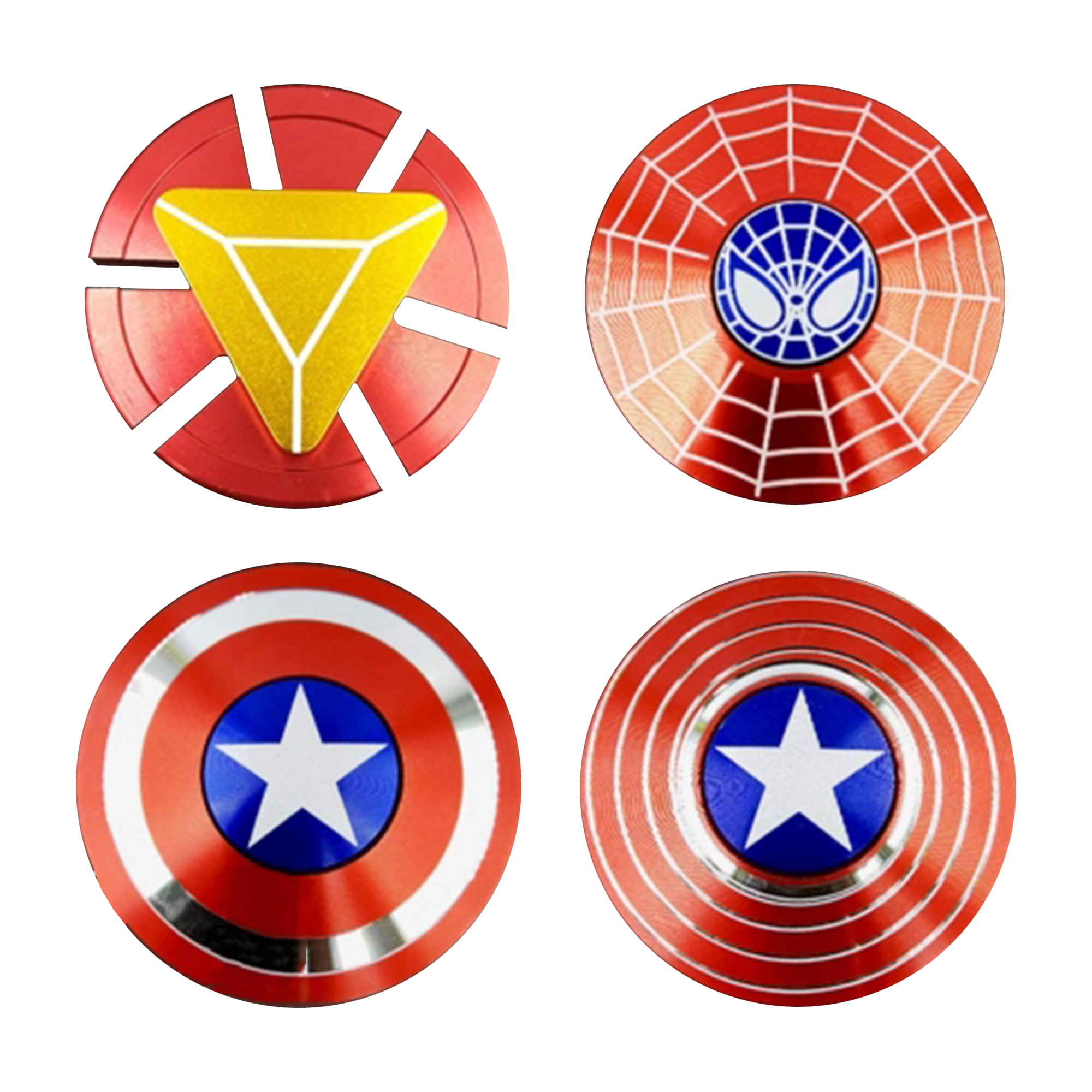 Pair Captain America Shield Iron Man Fidget Hand Spinner Toy EDC Focus 2 