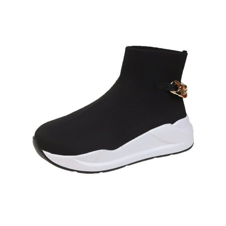 

Wazshop Womens Sock Boot Breathable Ankle Booties Pull On Winter Boots Slip Resistant Comfort Shoes Ladies Short Bootie Elastic Round Toe Black 6.5