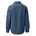 thumbnail image 6 of LowProfile Button Down Shirts for Women Casual Long Sleeve V Neck Corduroy95%polye Coat Blouse Tops Blue 2XL, 6 of 7