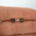 thumbnail image 2 of Flower Shape Stud Earrings in 14K Yellow Gold Plated Silver 0.50Ct Round Cut Lab Created Black Diamond, 2 of 3